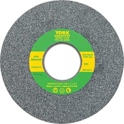 Image of York 256X25X76.2MM A36MV Medium Aluminium Oxide Bench Grinding Wheel