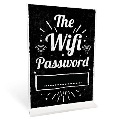Image of RED OCEAN WIFI PASSWORD Chalkboard Standing Plaque New First Home Gift House Warming Internet Pub Cafe Bar Sign