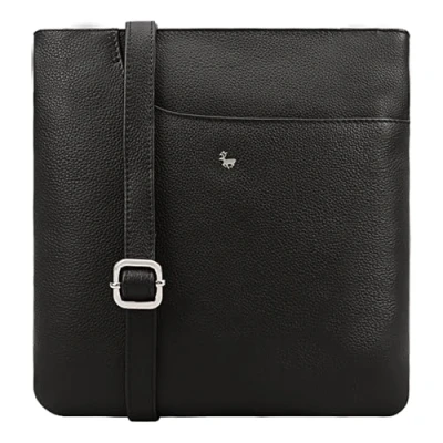Image of Lloyd Baker Genuine Leather Crossbody Bag, Soft Shoulder Handbag with Adjustable Strap, Phone Compact Size Multiple Compartments, KANATAL (JET BLACK)