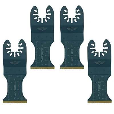 Image of 4 x TopsTools FA35ACT_4 Fast Change Tungsten Carbide Heavy Metal Blades Compatible with Dewalt Black and Decker Bosch Fein (Non StarLock) Makita Milwaukee Parkside Ryobi Worx Workzone Multitool