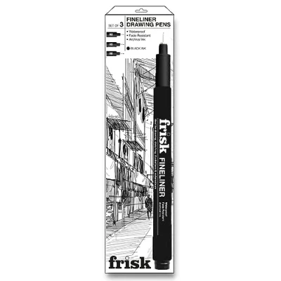 Image of Frisk Fineliners Black Set of 3