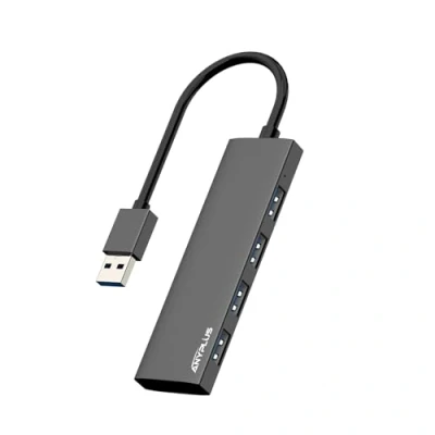 Image of ANYPLUS USB Hub, 3.0 Hub Aluminum Alloy Ultra Slim Splitter, Portable 4 Port Extender, for Laptop, PC, MacBook, iMac, Surface Pro, Mac Flash Drive, XPS 【Black】