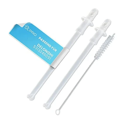 Image of DL pro 2 x Milk Suction Tube for Delonghi 5313246091 + Brush 17 cm ECAM656.55 ECAM656.75 PrimaDonna Elite Coffee Machine Fully Automatic