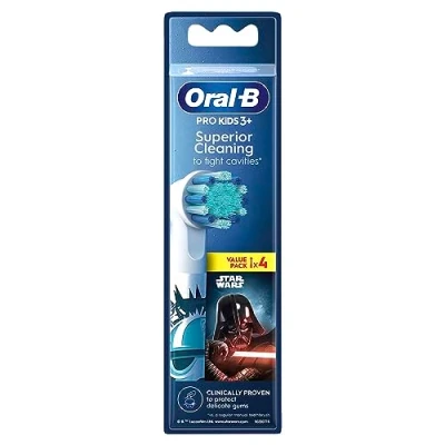 Image of Oral B Pro Kids Disney Star Wars Electric Toothbrush Heads 4 Pack Designed for Gentle Brushing