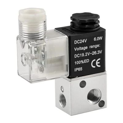 Image of Heschen Electrical Pneumatic Solenoid Valve 3V1 06 24VDC 6.0W PT1/8 3/2 Way Normally Closed CE