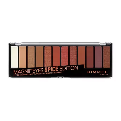 Image of Rimmel London Magnif eyes 12 Pan Eyeshadow Palette, Highly Pigmented Colours and Long Lasting Formula, Pink, Spice Edition, 14.2 g (Pack of 1)