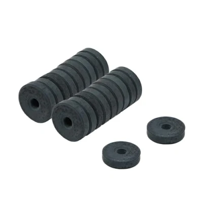 Image of 12mm O.D. x 3mm I.D. 3.3mm thick Y10 Ferrite Magnets 0.1kg Pull (Pack of 20)