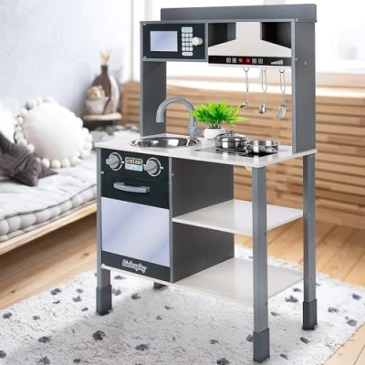 Image of Green series Kinderplay Toy Kitchen Kids Play Modern Beautiful Wooden Toddler Children Kitchen, model GS0062
