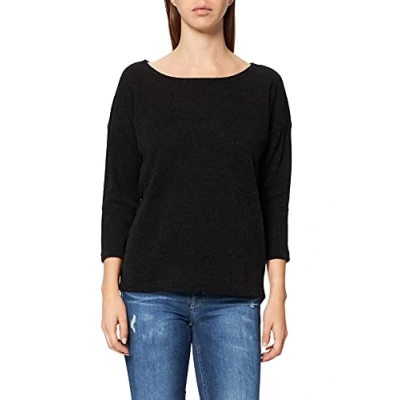 Image of ONLY Women&#039;s Onlalba 3/4 Top Jrs Noos T Shirt, Black, S UK