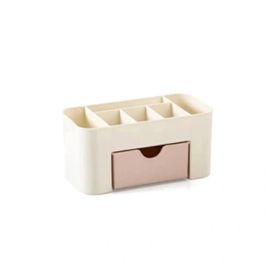 Image of NOPEILVI Makeup Organiser Tray Cosmetic Display Case Office Stationery Storage Holder Countertop Box with Drawers Vanity Table Bathroom Desk Organizer