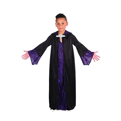 Image of Bristol Novelty CC732 Wizard Robe (S) Costume, Boys, Girls, Black, Purple, 4 6 Years Old