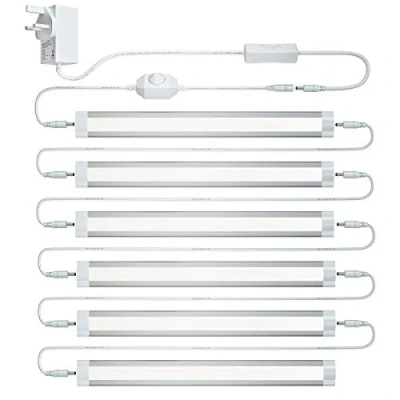 Image of LAMPAOUS Under Cabinet Kitchen Lights,Dimmable Cupboard Lighting 24W, Daylight Cool White 6000K Counter Lights,linkable LED Lighting, Stairs/Closet Lights,6Pack