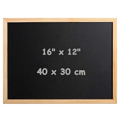 Image of DOEWORKS a3 Blackboard 40cm x 30cm Wall Mounted Small Chalkboard for Kitchen, School and Office, Wood Frame Chalk Board
