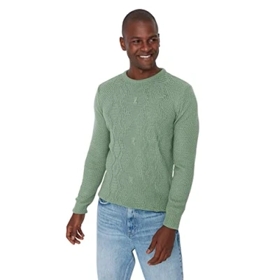 Image of Trendyol Man Plus Size Slim Bodycon Crew Neck Knitwear Sweater Mint