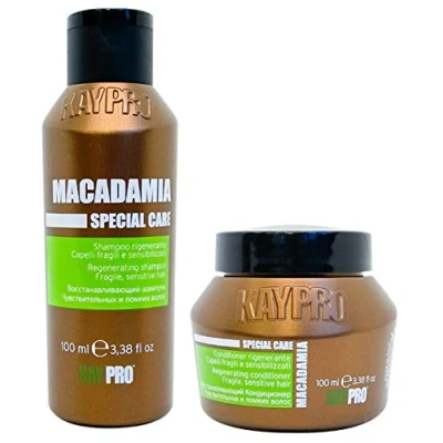 Image of Kepro Kaypro Hair Care Set of 2 Mini MACADAMIA Shampoo &amp; Mask 100ml