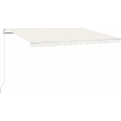 Image of vidaXL Manual Retractable Awning with LED 400x300 cm Cream