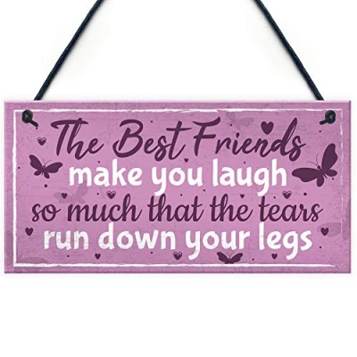 Image of RED OCEAN Best Friend Birthday Gift THANK YOU Hanging Chic Plaque Sign Friendship Christmas Keepsake