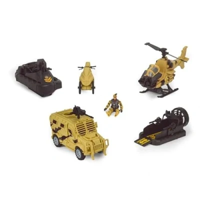 Image of SDMAX Army Vehicle Toys Set Motorcycle, Truck, Helicopter, Plastic Military Dolls, Playset, Men Action, Armed Forces, Figure, Durable, Ideal For Kids