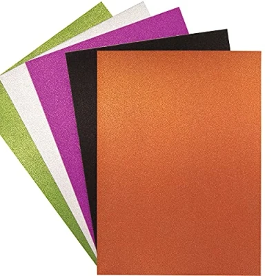 Image of Baker Ross FE980 Halloween A4 Glitter Card Pack of 15, Coloured Art Supplies for Children Making Activities, Ideal Kids Arts and Crafts Projects