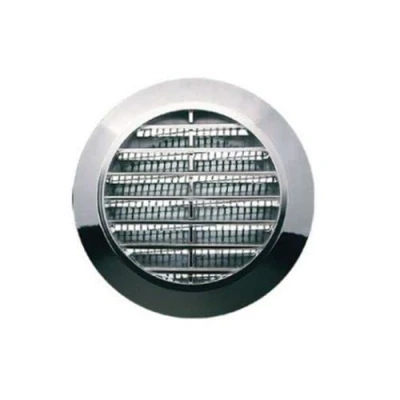Image of Chrome Mini Circle Air Vent Grille 60mm / 0.24&quot; inch with Fly Screen/Anti Insect Mesh Furniture Ventilation Cover.