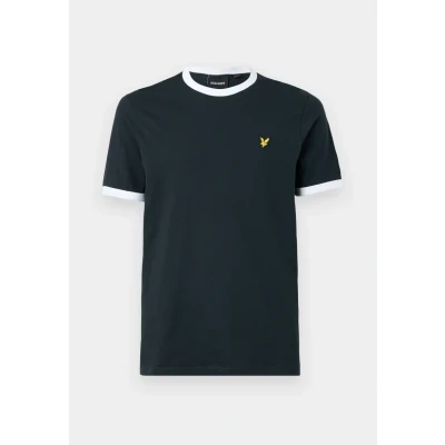 Image of Lyle &amp; Scott Ringer Basic Tshirt, Men&#039;s, Size: Small, Dark navy/white