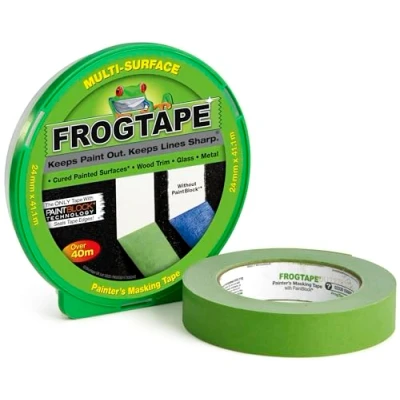Image of Frog Tape Green Multi Surface Painters Masking 24mm x 41.1m. Indoor painting and decorating for sharp lines no paint bleed