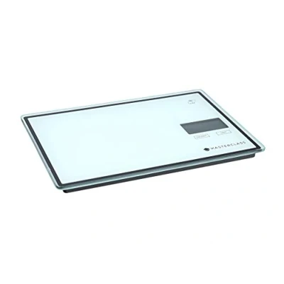 Image of MasterClass Digital Kitchen Scales with Touchless Tare in Gift Box, Plastic, White, 23 x 15 cm