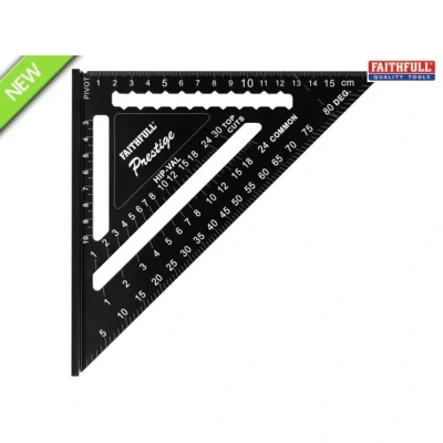 Image of Faithfull Prestige Metric Quick Roofing Square Black Aluminium 180mm