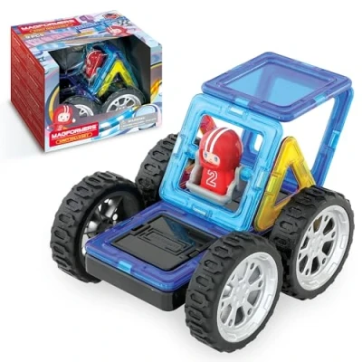 Image of Magformers Kart Rally Magnetic Tiles And Blocks Toy. Makes Vehicles 3D Models. STEM Toy Creative Play