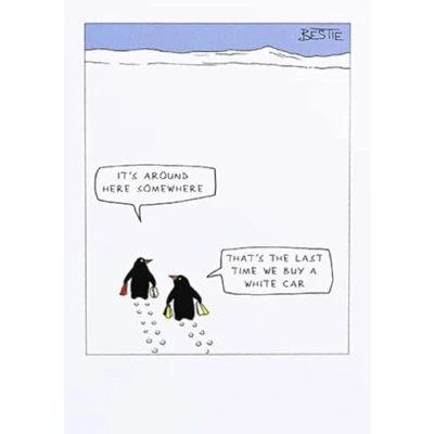Image of Paperlink Funny Artistic Blank Greetings Card From The Bestie Range Suitable For Birthdays And Other Occasions Him/For Her (White Car)