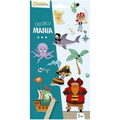 Image of Avenue Mandarine Ref CC049C Decalco Mania Decal Transfers Pirates 2 Sheets Featuring up to 20 Transfers, Instructiomns Included, Suitable for Ages 5+