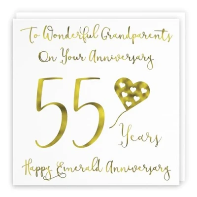 Image of Hunts England Grandparents 55th Anniversary Card To Wonderful On Your 55 Years Happy Emerald Milano Collection