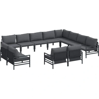 Image of vidaXL Garden Sofa Set 12 pcs Anthracite Steel