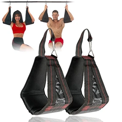 Image of jincome Padded Hanging AB Straps, 1 Pair Sling Suspension Straps Belts Abdominal Muscles Training Reverse Pull Sit Ups Chin up Bar Mounted Carver