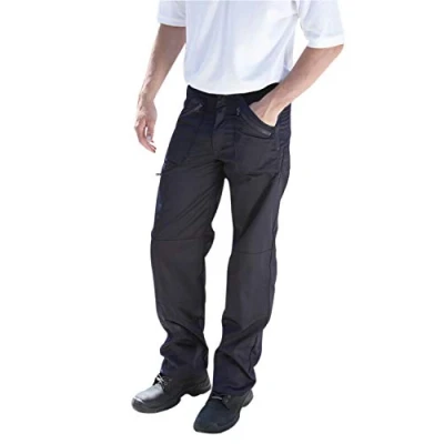 Image of True Face Mens Trouser Heavy Duty Combat Cargo Multi Zip Pockets Workwear Pants Bottoms Black 44W X 32L