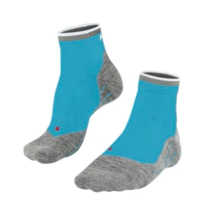 Image of FALKE Men&#039;s RU4 Endurance Short M Sso Cotton Anti Blister 1 Pair Running Socks, Green Turquoise 7922 Stripe, 5.5 7.5