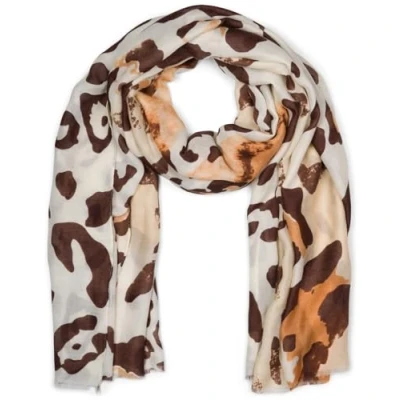 Image of styleBREAKER women&#039;s scarf with colorful leopard animal print pattern, lightweight large short fringes 01016225, Colour:Coral Purple