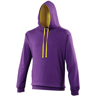 Image of AWDis Men&#039;s Varsity Hoodie, Multicoloured (Purple/Sun Yellow), XX Large