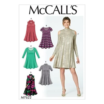 Image of Mccall&#039;s Patterns 7622 ZZ,Misses Dresses,Sizes LRG XXL, Tissue, Multi/Colour, 17 x 0.5 0.07 cm