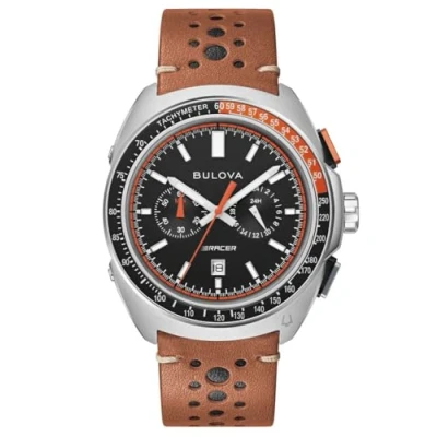 Image of Bulova Men&#039;s Chronograph Racer Watch Brown/Black 98B427, silver, Modern