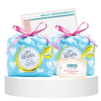 Image of Teen Sanitary Towels Bundle with Lil Lets Pads x2 and London Carousel Period Tracker