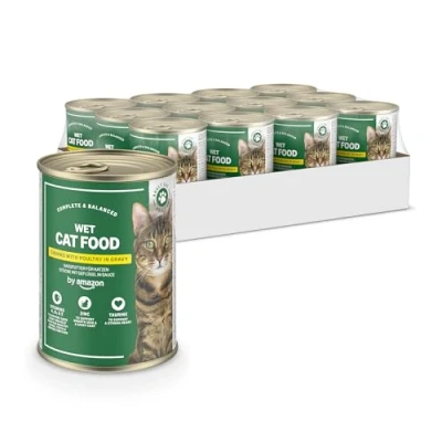 Image of by Amazon Wet Cat Food Can Poultry Chunks in Gravy 12 pack