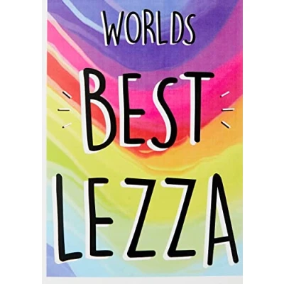 Image of Funny Greeting Cards Lesbian Card Gay Gift World&#039;s Best Lezza Friend Birthday Christmas Valentines Anniversary Novelty Joke PC362