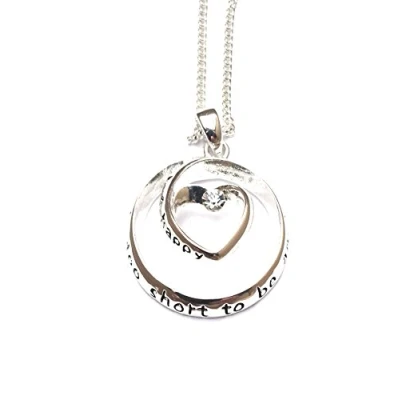 Image of Joe Davies Equilibrium Necklace Spiral Heart: Life is Too Short