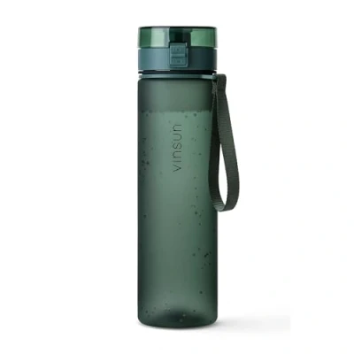Image of VINSUN Water Bottle 1L Dark green BPA free, Leak proof, Carbonic acid suitable, Tritan, One Hand Operation Drinking for Sports, Gym, Travel, University, Cycling