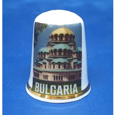 Image of Birchcroft Porcelain China Collectable Thimble Travel Poster Bulgaria Free Box