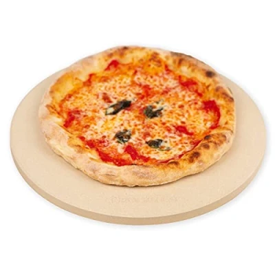 Image of ROCKSHEAT 30.5 x 1.5cm 12&quot; Round Pizza Stone, Cordierite Stone for Oven Grill BBQ, Food Grade Baking and Bread, Outdoor Accessories Grilling