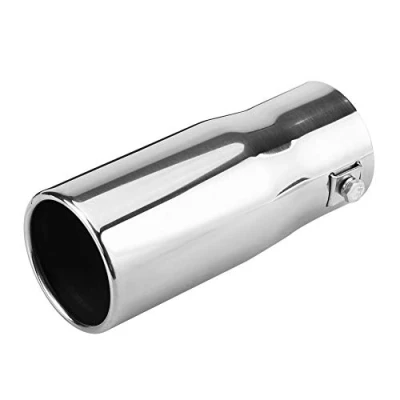 Image of Tailpipe Universal Car Modification Stainless Steel Rear Exhaust Muffler Pipe Tip Tail Throat End Throat(Flat)