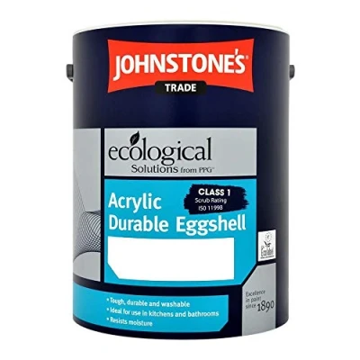 Image of 5LTR JOHNSTONES Trade Acrylic Eggshell Brilliant White