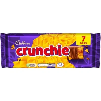Image of Cadbury Crunchie Milk Chocolate and Honeycomb Bars 26.1 g (Pack of 7 Bars)
